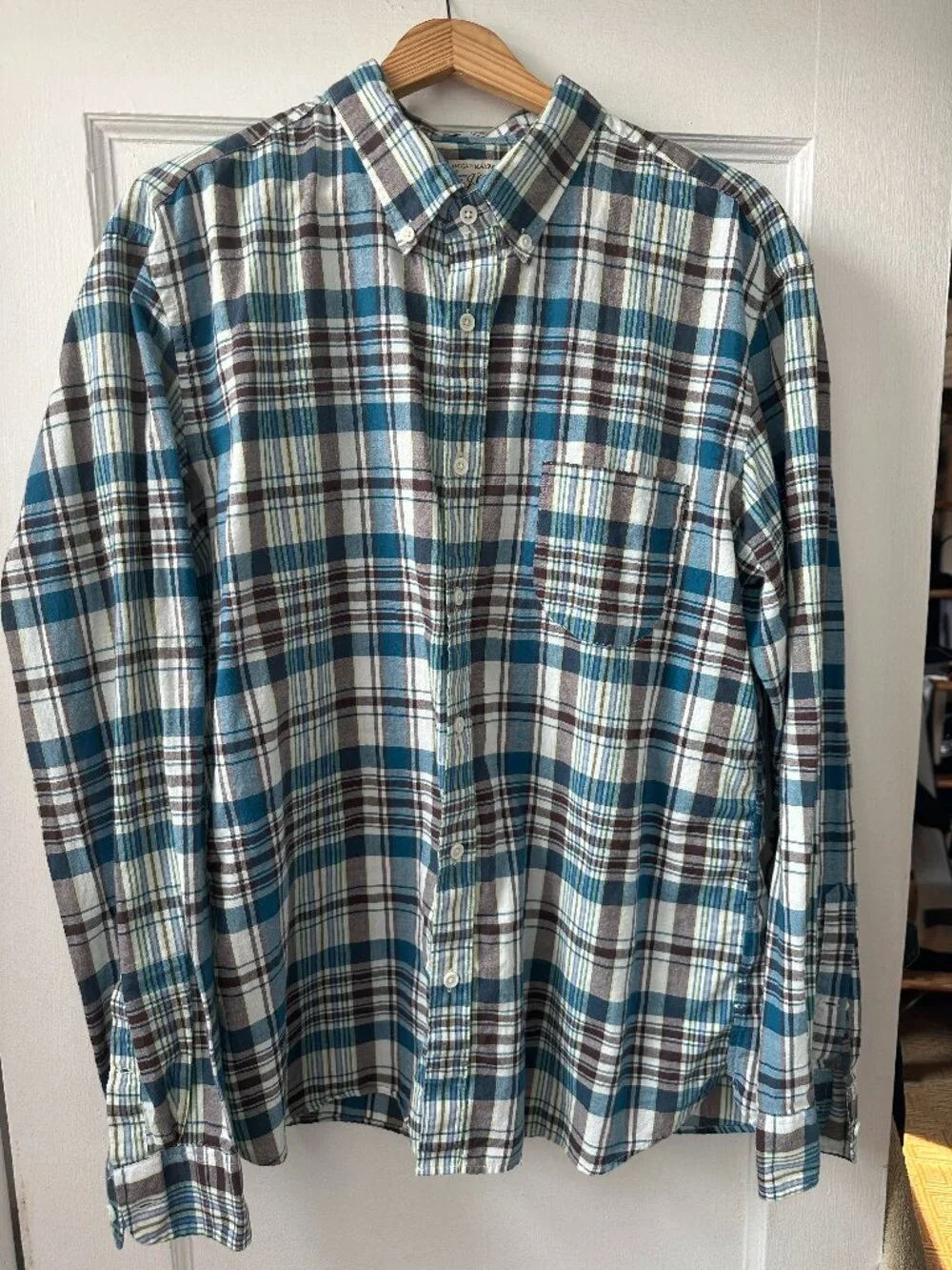 J. Crew Madras Button Down Men's Shirt